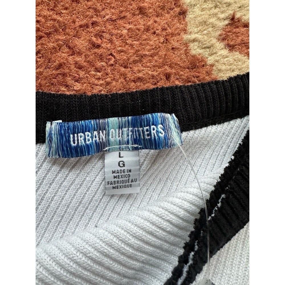 NWT Urban Outfitters One Shoulder Tank Top‎ White Black Ringer Ribbed L Large - Picture 5 of 8